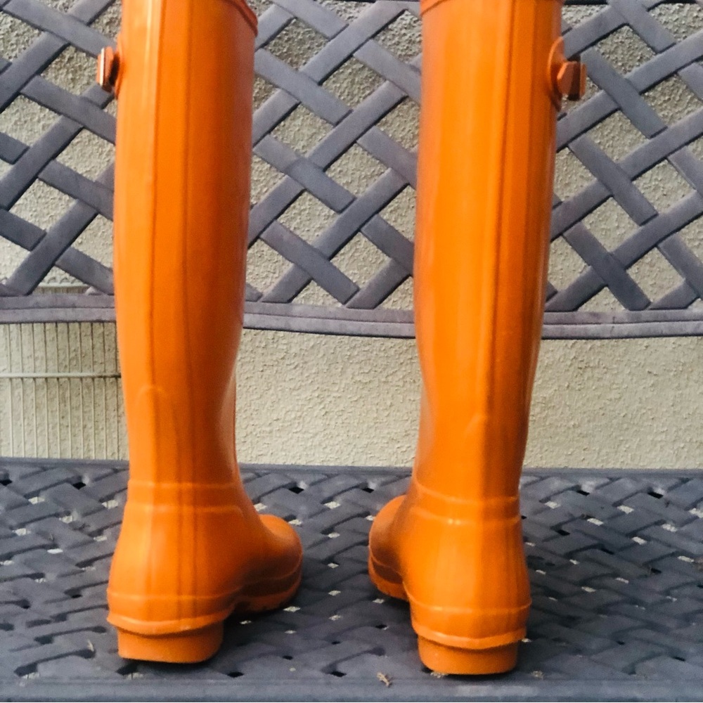 Hunter Orange Rain Tall Boots - Picture 4 of 8